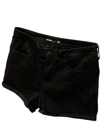 Size 14 Old Navy Womens Black Jean Shorts High-Rise Wow Denim
