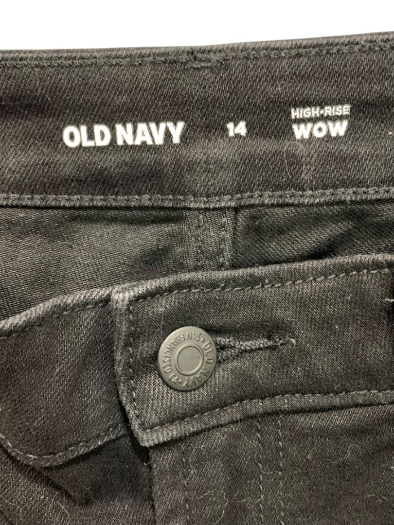 Size 14 Old Navy Womens Black Jean Shorts High-Rise Wow Denim