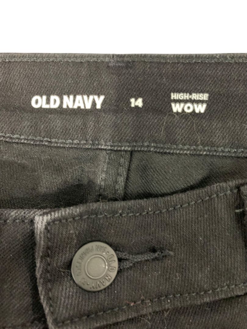 Size 14 Old Navy Womens Black Jean Shorts High-Rise Wow Denim