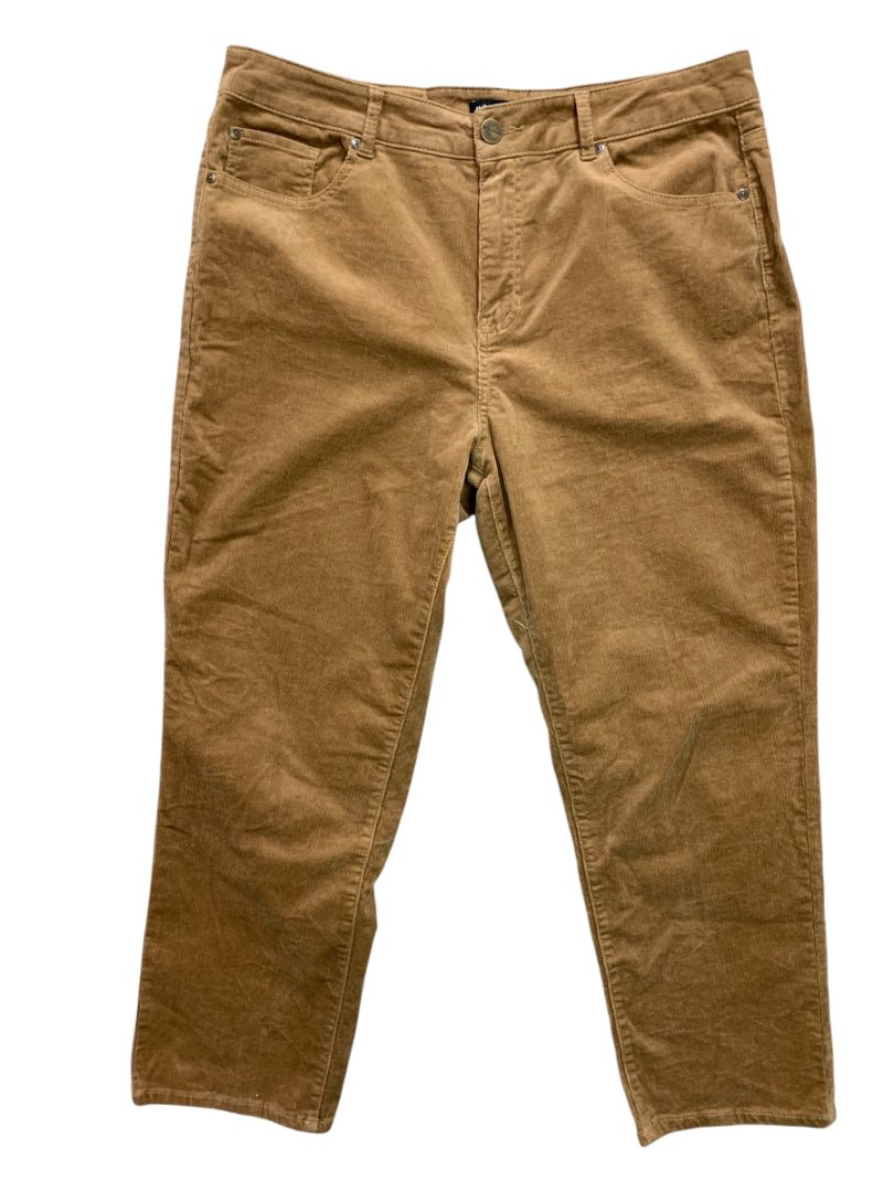 Size 14 Jones New York Womens Brown Corduroy Pants Straight Leg