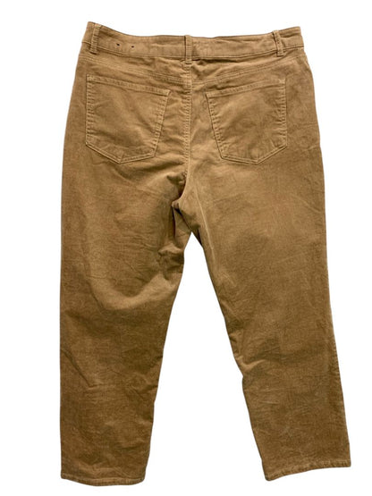 Size 14 Jones New York Womens Brown Corduroy Pants Straight Leg