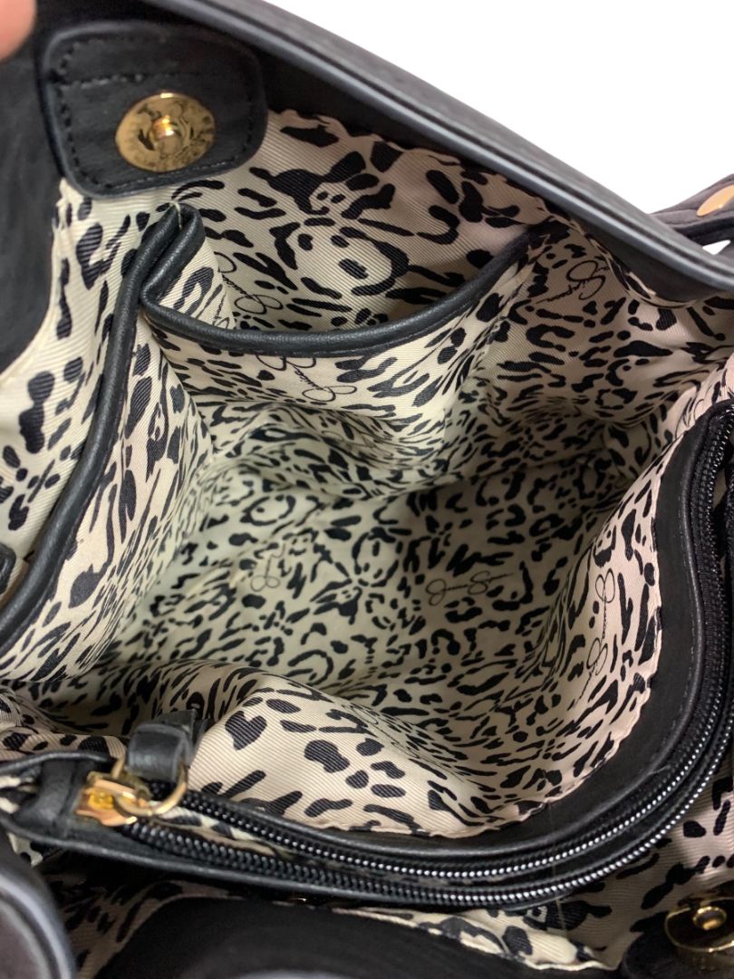 Jessica Simpson Faux Leather Shoulder Bag Goldtone Hardware Camille 4 Poster