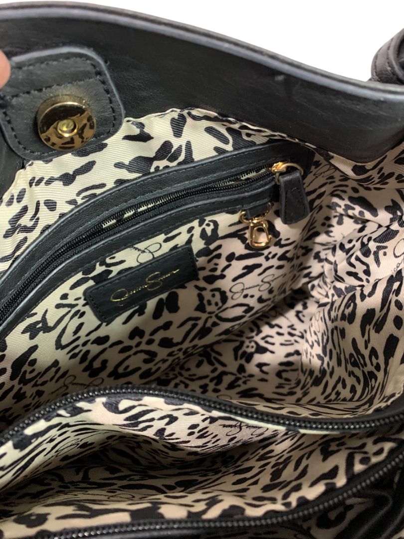Jessica Simpson Faux Leather Shoulder Bag Goldtone Hardware Camille 4 Poster