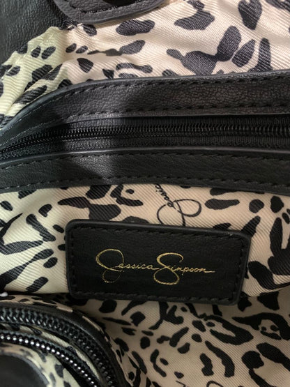 Jessica Simpson Faux Leather Shoulder Bag Goldtone Hardware Camille 4 Poster