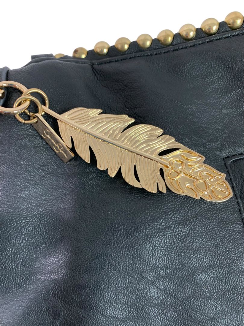 Jessica Simpson Faux Leather Shoulder Bag Goldtone Hardware Camille 4 Poster