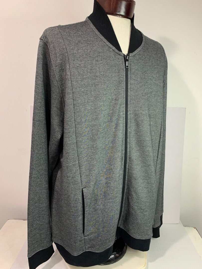 Size XXL Alfani Mens Full Zip Knit Jacket Gray Black
