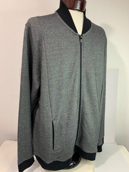 Size XXL Alfani Mens Full Zip Knit Jacket Gray Black