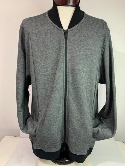 Size XXL Alfani Mens Full Zip Knit Jacket Gray Black