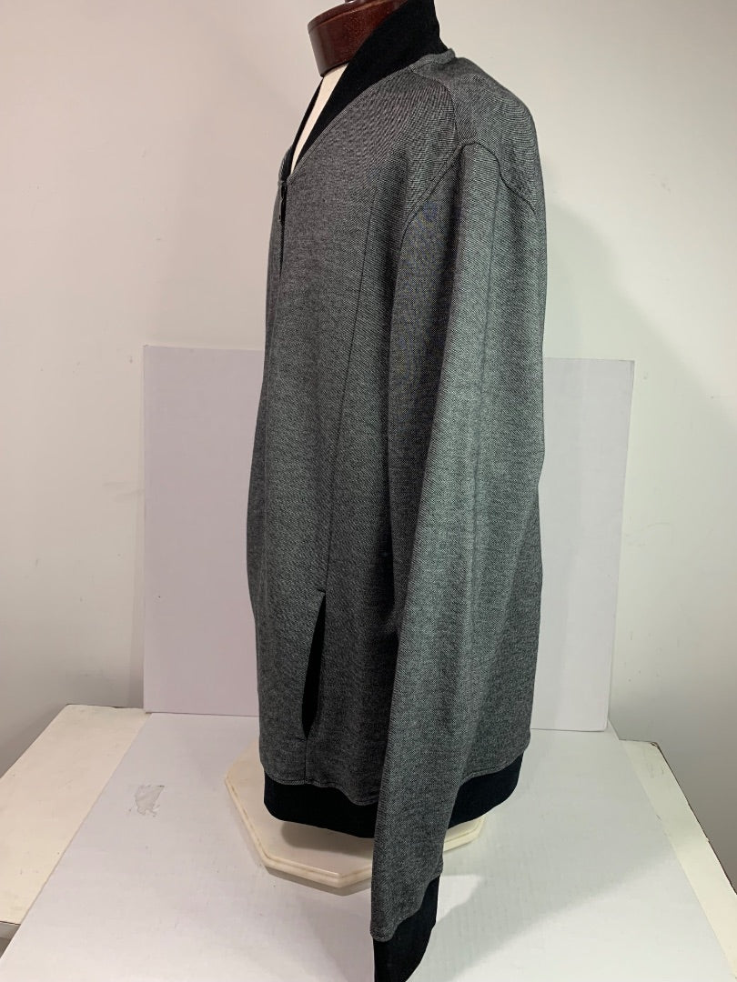 Size XXL Alfani Mens Full Zip Knit Jacket Gray Black