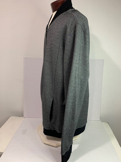 Size XXL Alfani Mens Full Zip Knit Jacket Gray Black