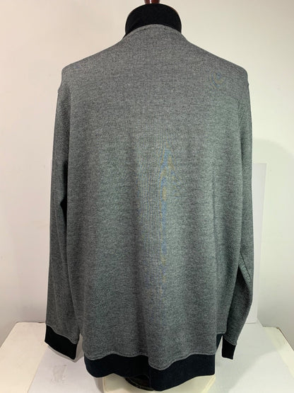 Size XXL Alfani Mens Full Zip Knit Jacket Gray Black