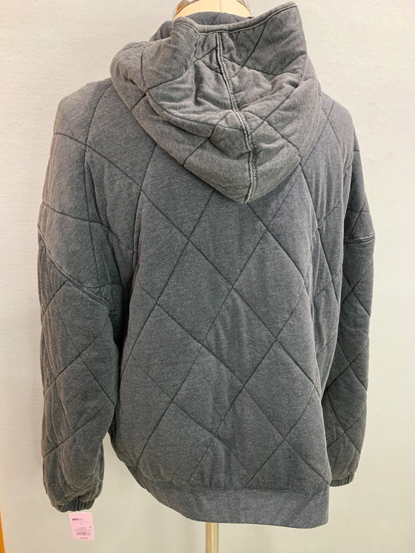 Large Wild Fable Womens New Gray Full Zip Hooded Jacket Quilted
