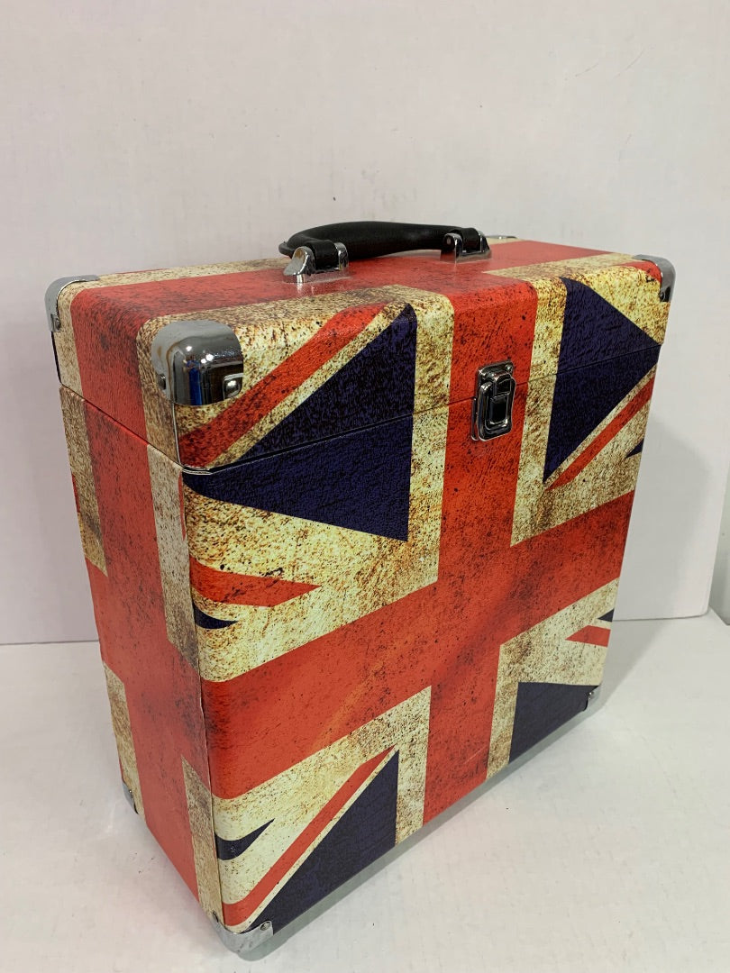 Victrola Collector Record Storage Case Holds 30+ Vinyl Records UK Flag