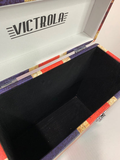 Victrola Collector Record Storage Case Holds 30+ Vinyl Records UK Flag