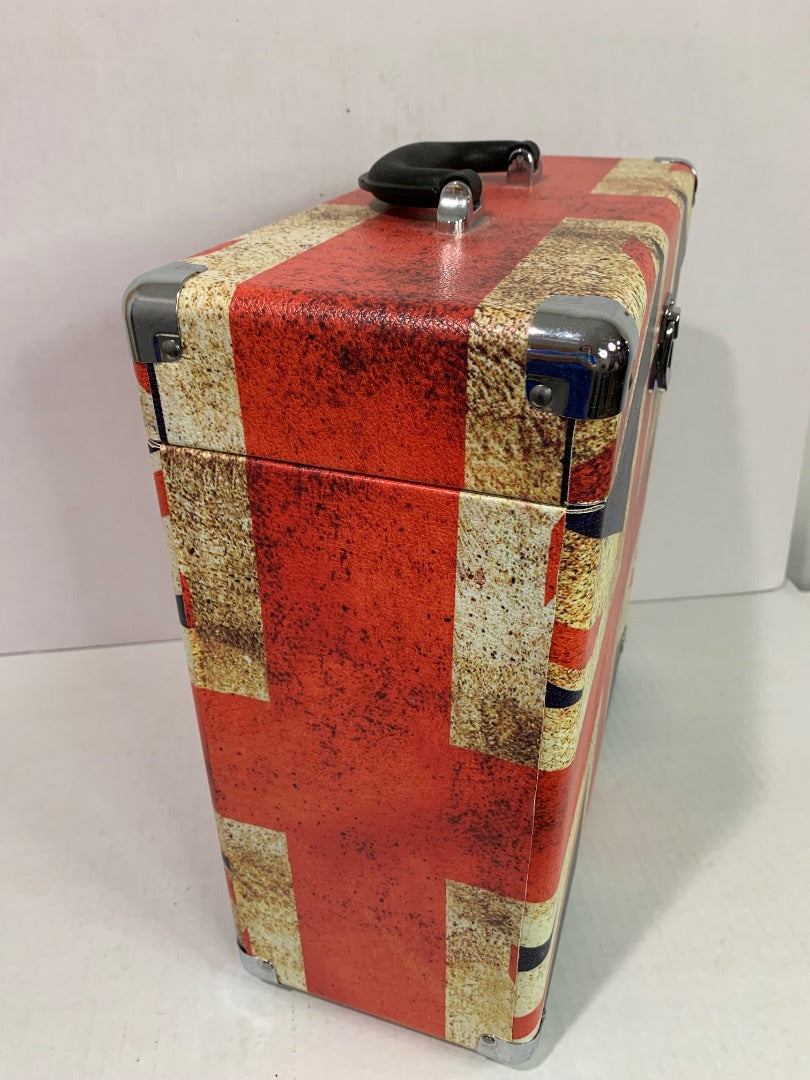 Victrola Collector Record Storage Case Holds 30+ Vinyl Records UK Flag