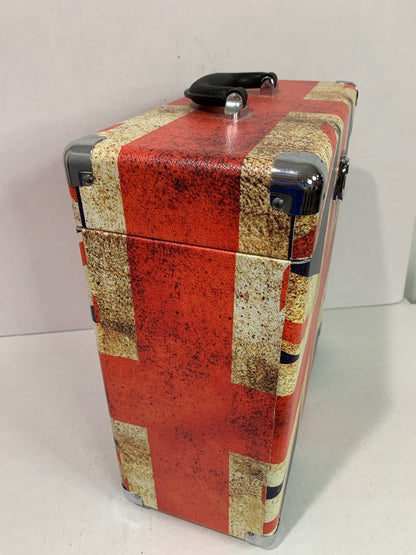 Victrola Collector Record Storage Case Holds 30+ Vinyl Records UK Flag
