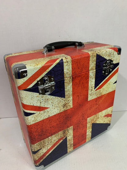 Victrola Collector Record Storage Case Holds 30+ Vinyl Records UK Flag