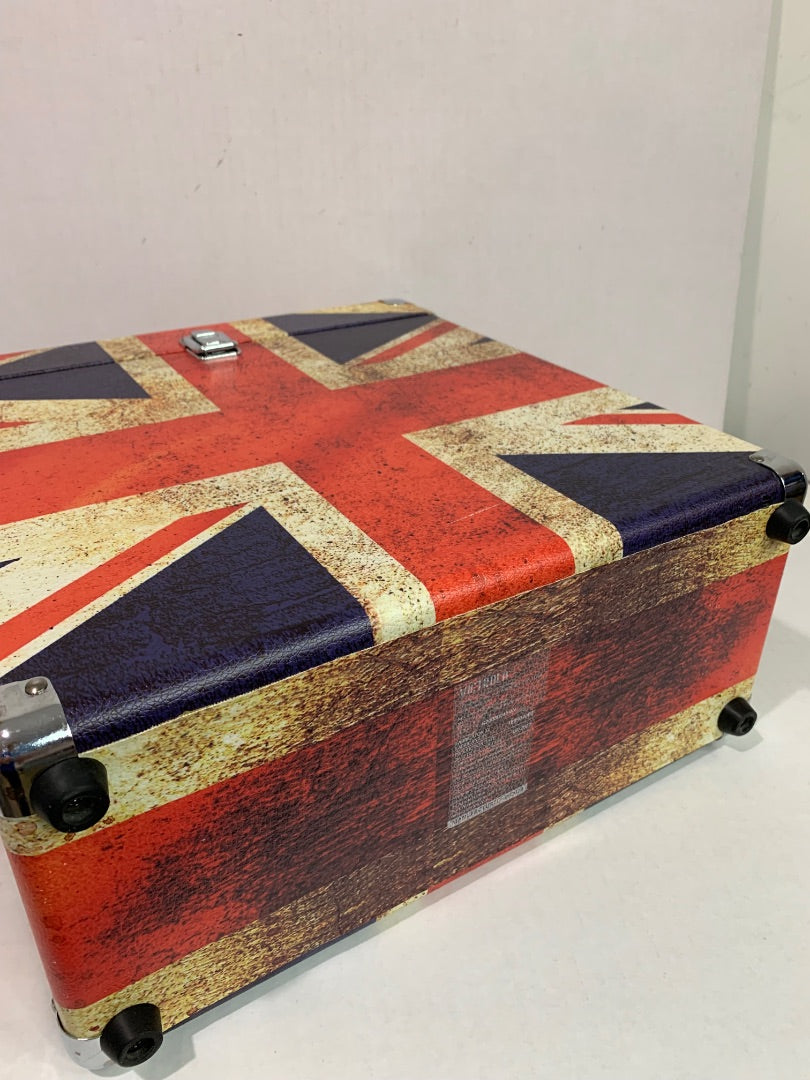 Victrola Collector Record Storage Case Holds 30+ Vinyl Records UK Flag
