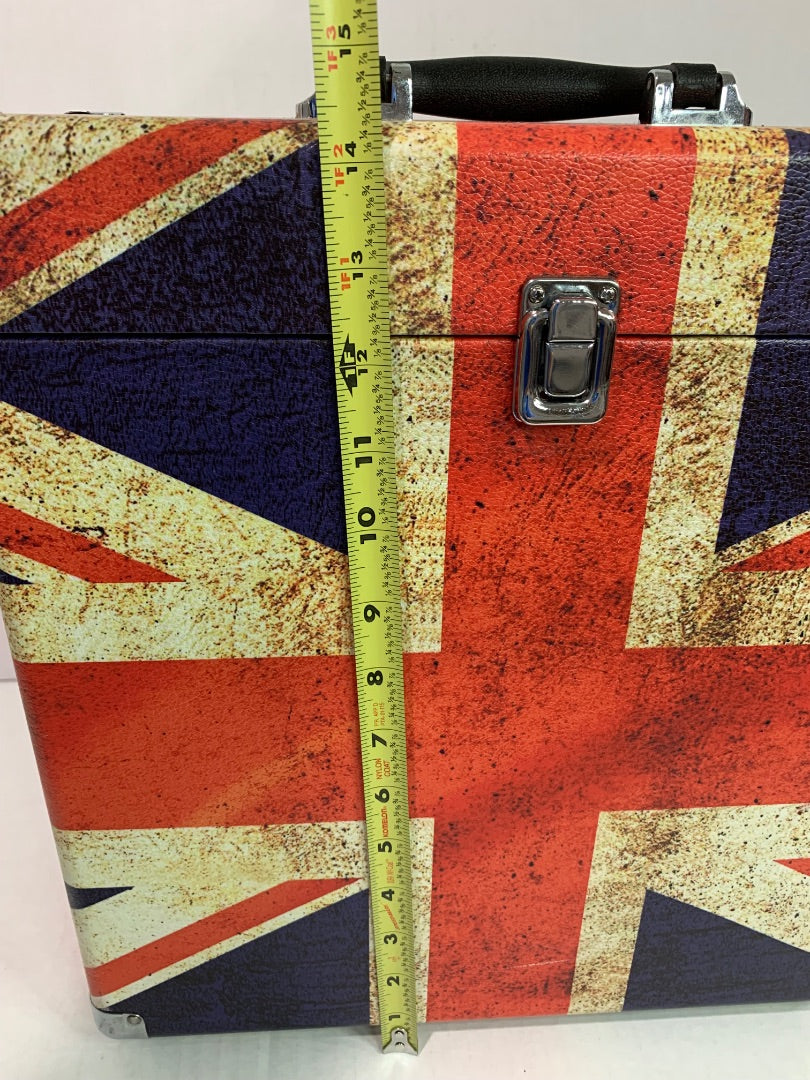 Victrola Collector Record Storage Case Holds 30+ Vinyl Records UK Flag