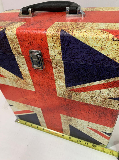 Victrola Collector Record Storage Case Holds 30+ Vinyl Records UK Flag