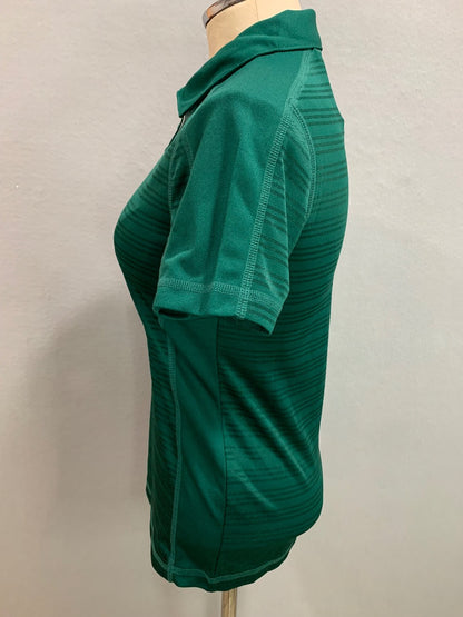 Size XS Adidas Climalite New Womens Green Polo Shirt Subtle Stripe