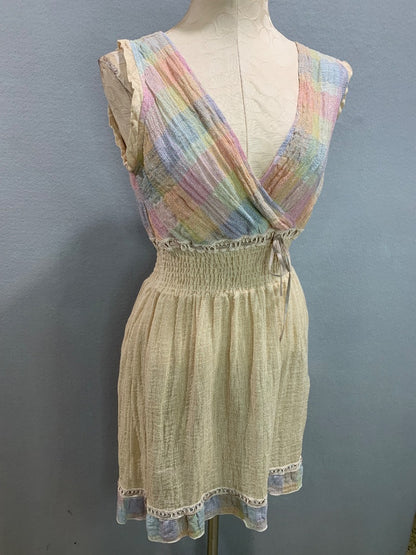 Small Marilu Demetra Linen Blend Dress Festival Boho Made in Italy