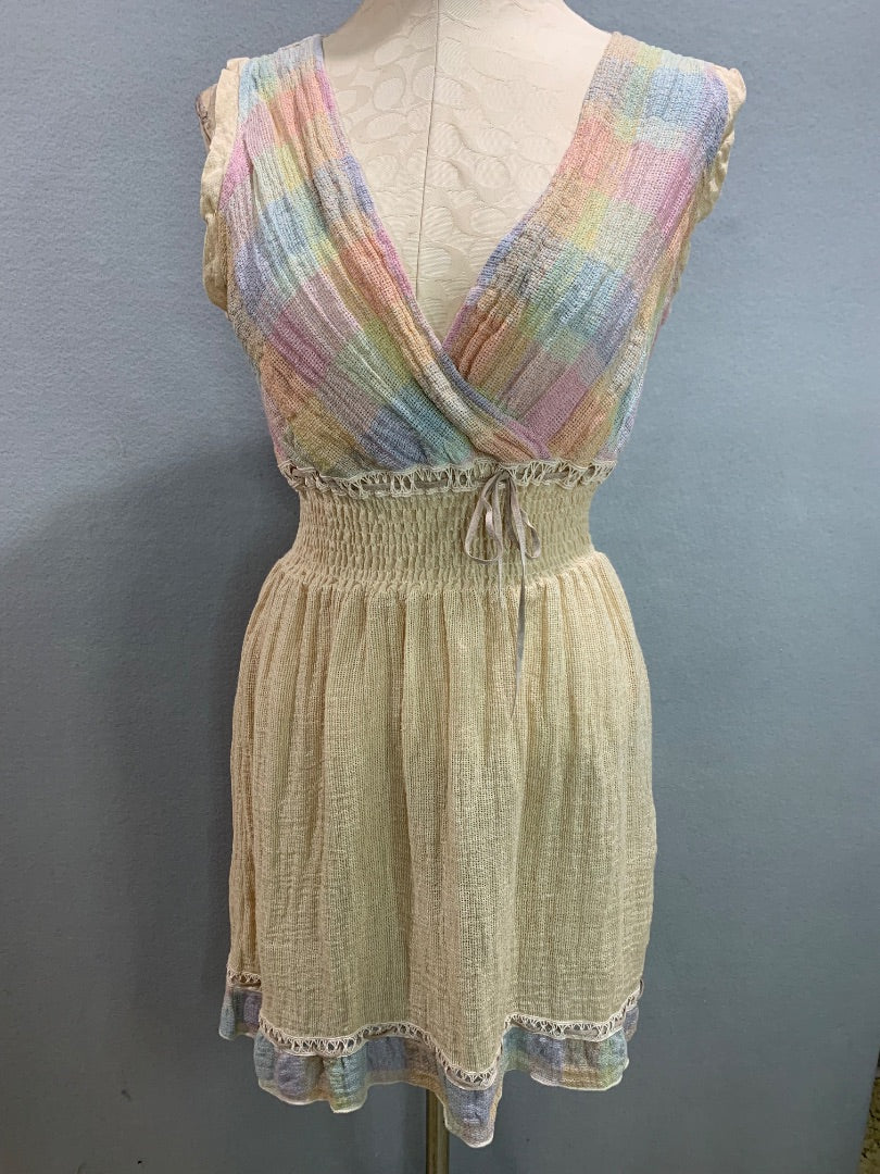 Small Marilu Demetra Linen Blend Dress Festival Boho Made in Italy