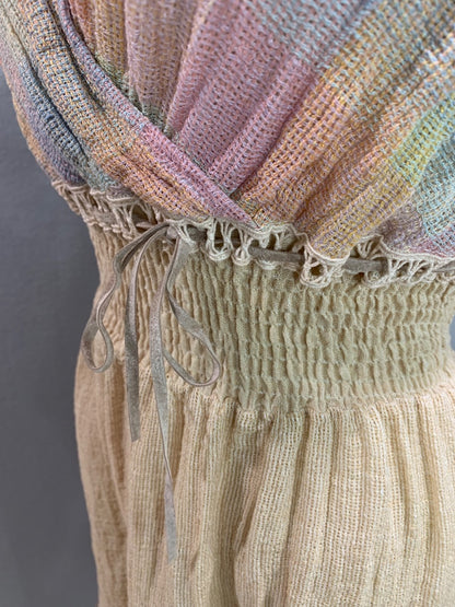 Small Marilu Demetra Linen Blend Dress Festival Boho Made in Italy