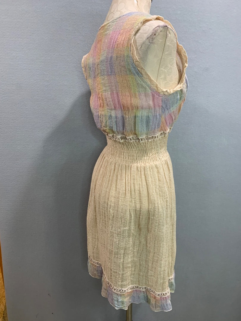 Small Marilu Demetra Linen Blend Dress Festival Boho Made in Italy