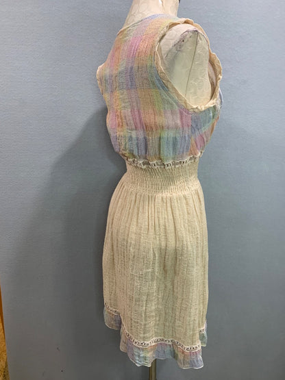Small Marilu Demetra Linen Blend Dress Festival Boho Made in Italy