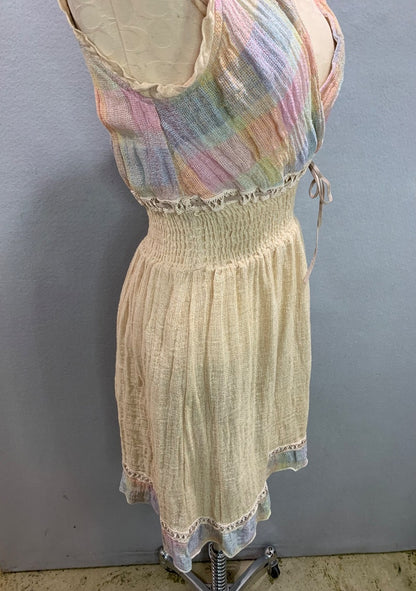 Small Marilu Demetra Linen Blend Dress Festival Boho Made in Italy
