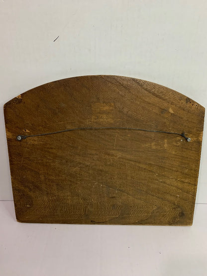 Courantenbak Vintage Letter Hanger Dutch Scene Wood and Brass