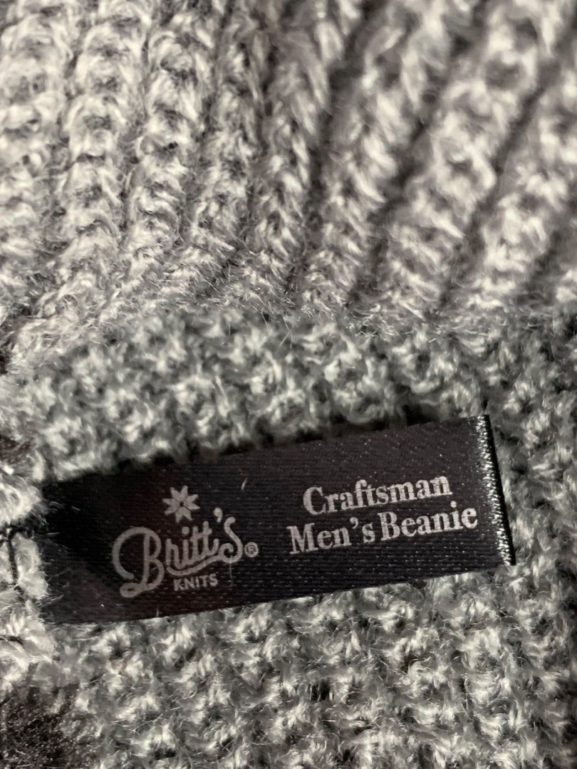 New Britt's Knits Mens Craftsman Beanie Hat Gray One Size