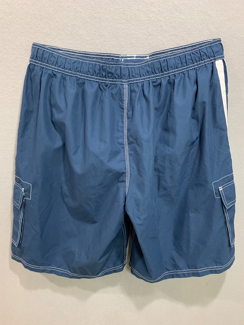 Size XXL Okanu Mens Swim Trunks Shorts Lined Blue White Stripe