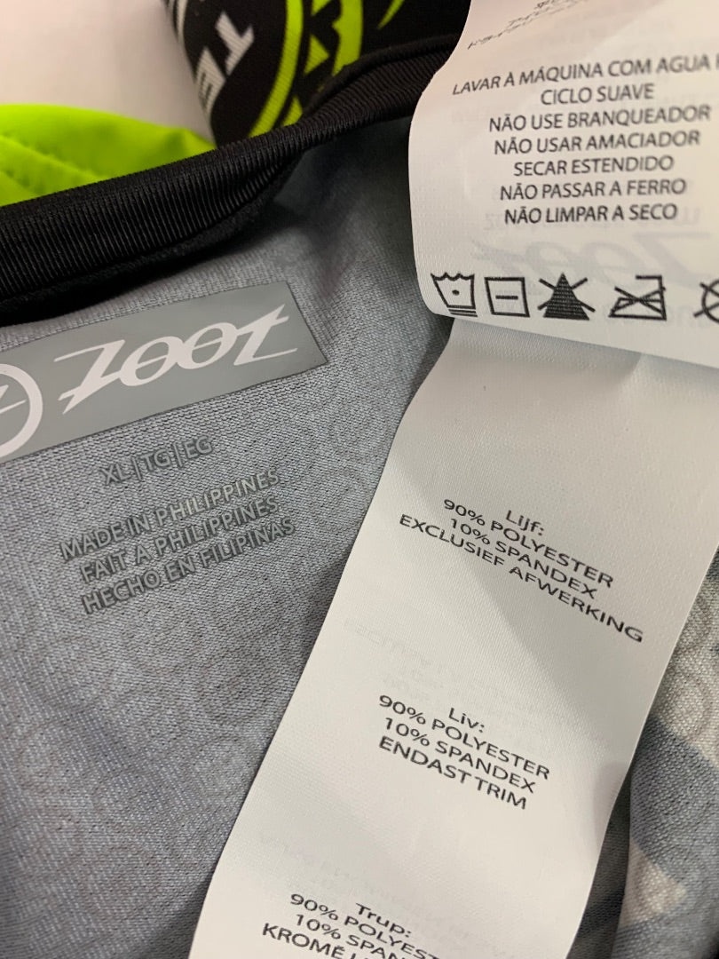 Size XL Zoot New Mens Custom Runnig Tshirt Neon Colorblock
