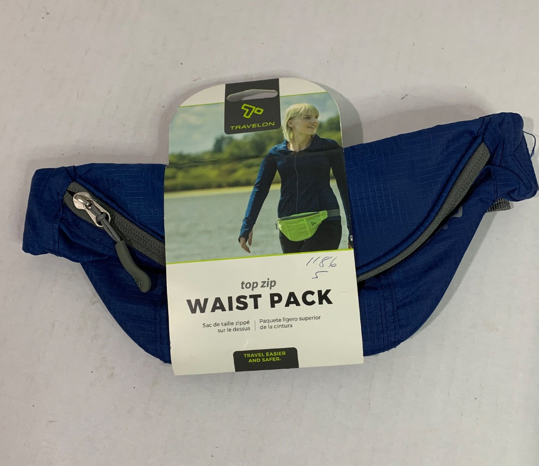 Travelon New Top Zip Waist Pack Travel Royal Blue Style 42976