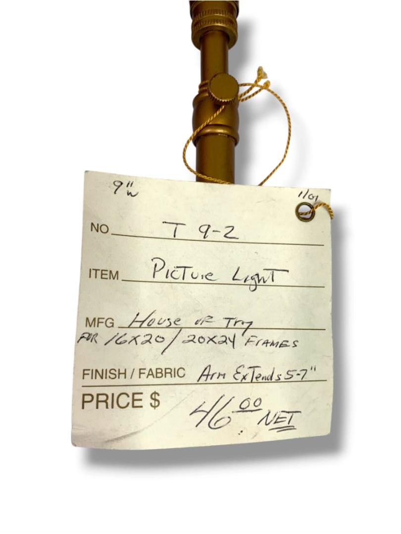 House of Troy T9-2 Gold 9 Inch Adjustable Picture Light Plug In