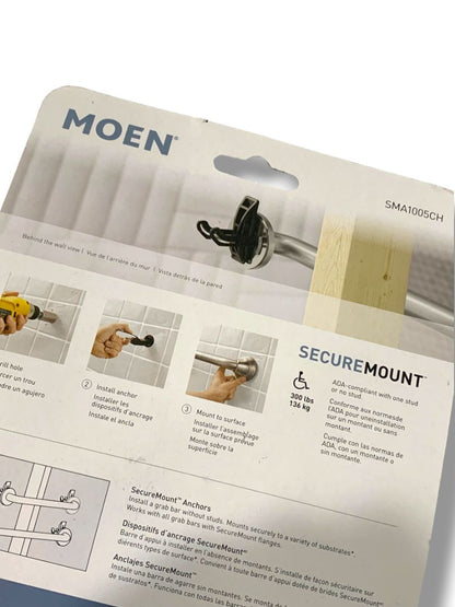 Moen SecureMount Grab Bar Anchor SMA1000 Stainless Steel 2 Pack SMA1005CH