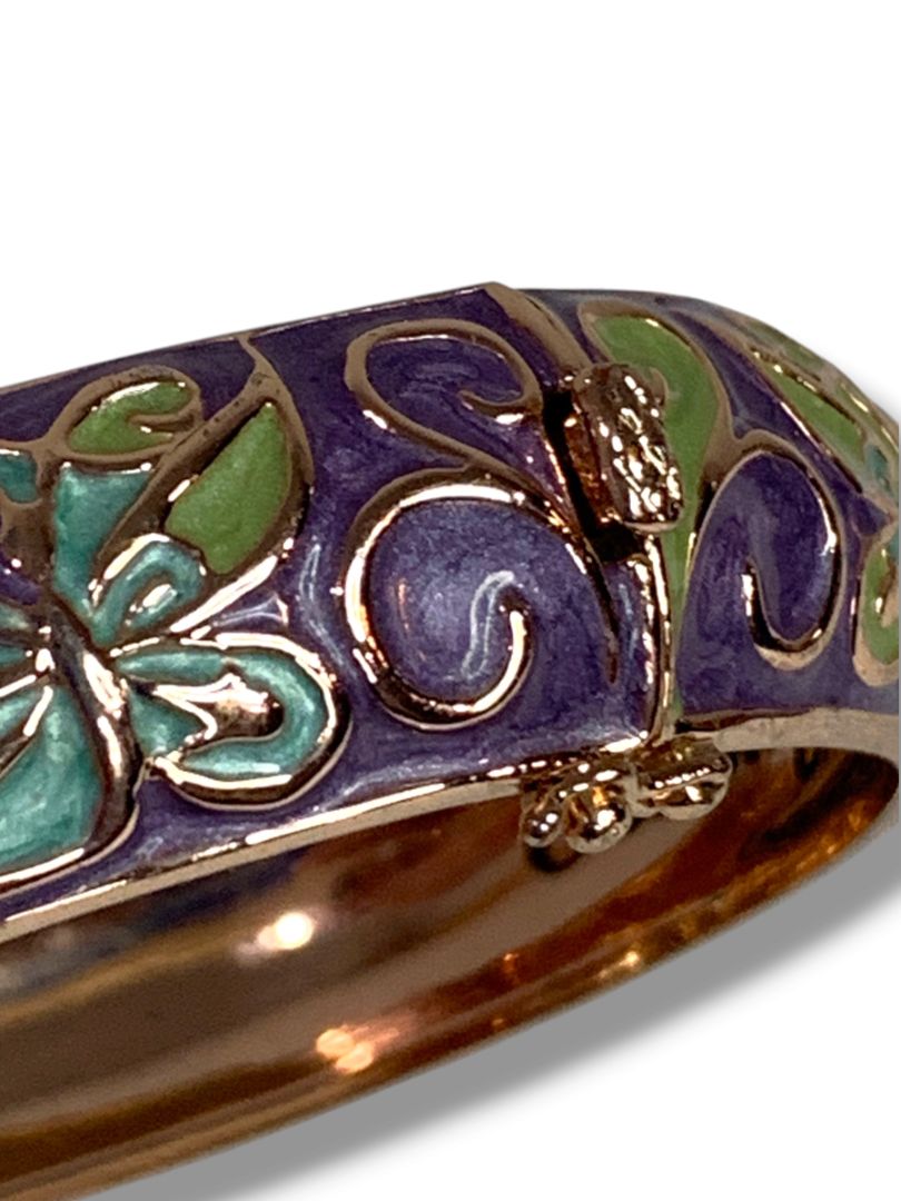 Thomas Kinkade Pools of Serenity Wellness Bangle Bracelet Copper Multicolor