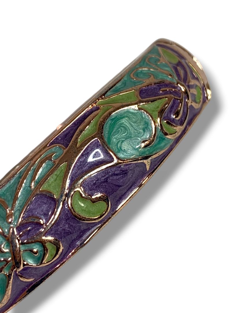 Thomas Kinkade Pools of Serenity Wellness Bangle Bracelet Copper Multicolor
