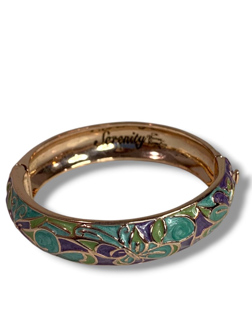 Thomas Kinkade Pools of Serenity Wellness Bangle Bracelet Copper Multicolor