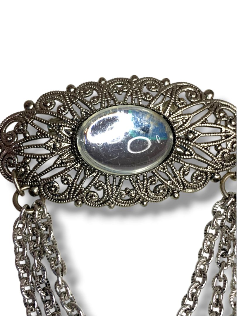 Vintage Silvertone Lightweight Swag Brooch Statement Piece 2" x 2.75"