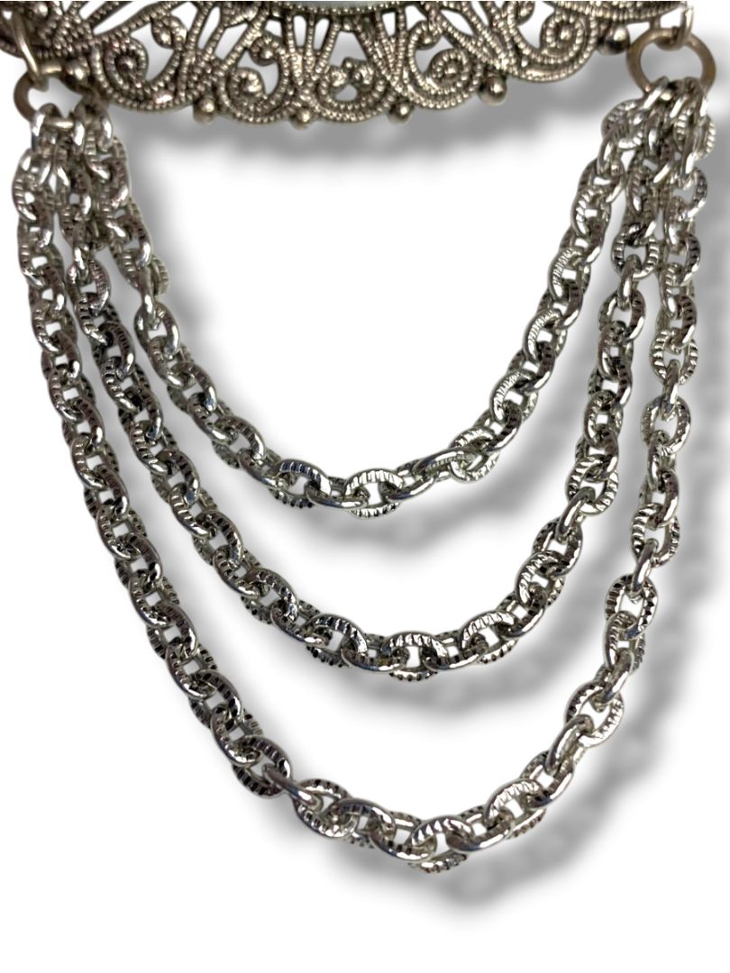 Vintage Silvertone Lightweight Swag Brooch Statement Piece 2" x 2.75"