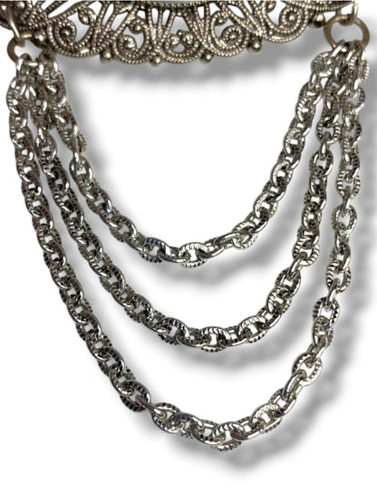 Vintage Silvertone Lightweight Swag Brooch Statement Piece 2" x 2.75"