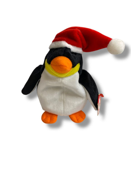 1998 Ty Beanie Baby Penguin Zero Santa Hat Tags 6.5" Plush
