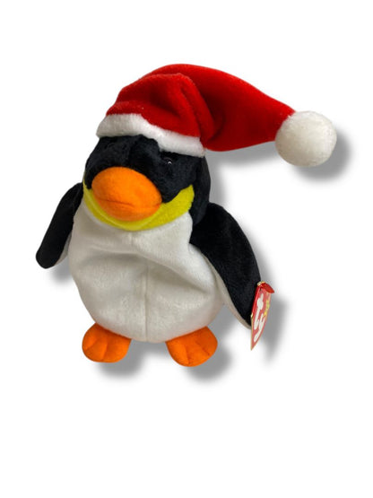 1998 Ty Beanie Baby Penguin Zero Santa Hat Tags 6.5" Plush
