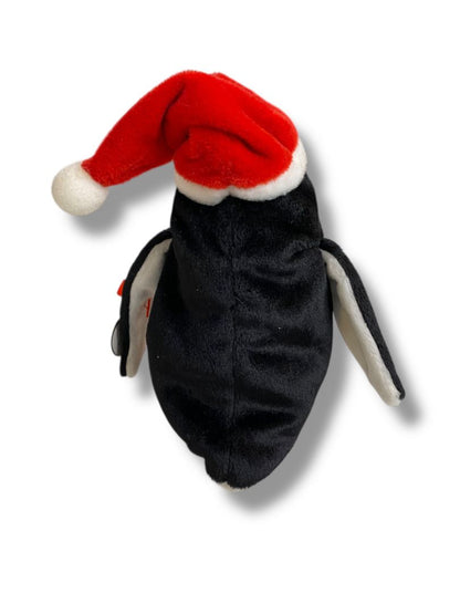 1998 Ty Beanie Baby Penguin Zero Santa Hat Tags 6.5" Plush