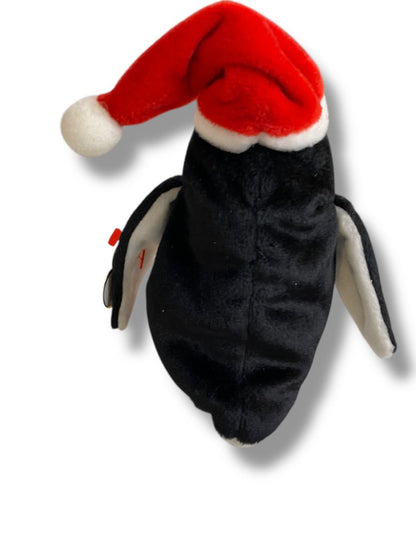 1998 Ty Beanie Baby Penguin Zero Santa Hat Tags 6.5" Plush