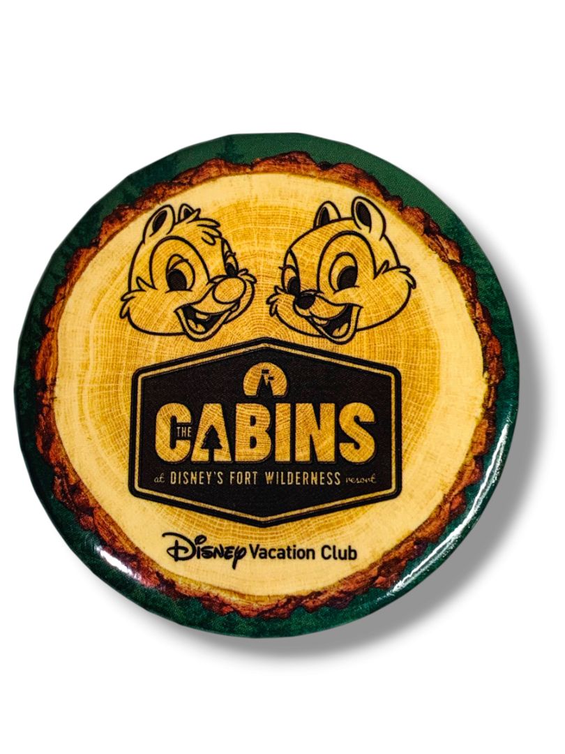 Disney Vacation Club Fort Wilderness The Cabins Button Pins Set of 2 2.2" D