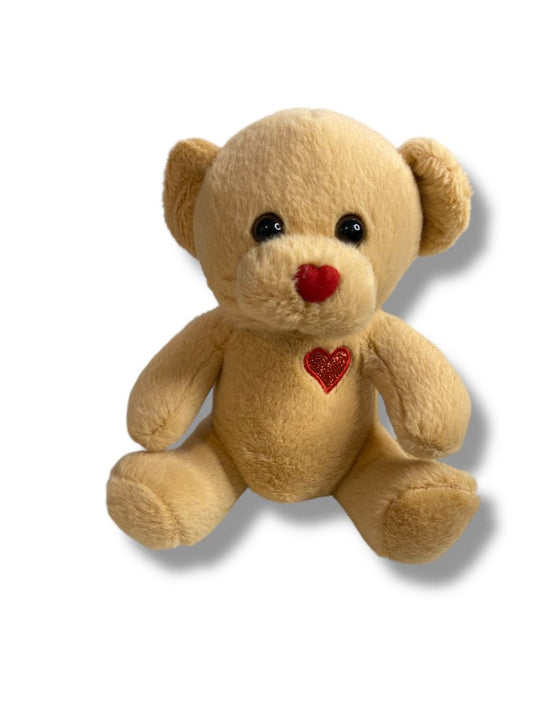 Dandee Collectors Choice Brown Teddy Bear Sparkle Heart 7"